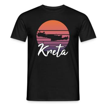 Kreta Insel Karte Urlaub Retro Vintage Geschenk - Männer T-Shirt - Schwarz - Vorne - AI Model Male 178 light (178cm)
