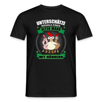 Hühner Alter Mann Spruch Hühnerliebhaber Geschenk - Männer T-Shirt - Schwarz - Vorne - AI Model Male 178 light (178cm)