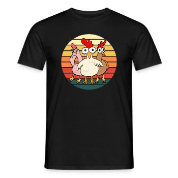 Poulet Chicken Lovers Retro Vintage Cadeau - T-shirt homme - noir - Devant - AI Model Male 178 light (178cm)