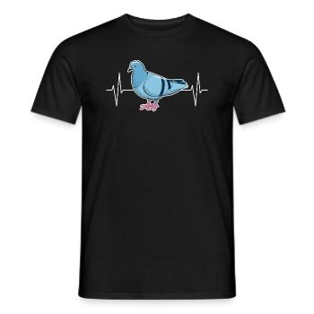 Pigeon heartbeat line pigeon fancier gift - T-shirt homme - noir - Devant - AI Model Male 178 light (178cm)