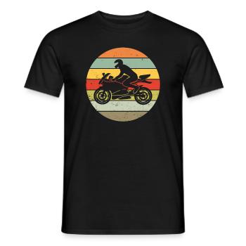 Moto Rétro Vintage Cadeau Moto Motocycliste Rétro Vintage - T-shirt homme - noir - Devant - AI Model Male 178 light (178cm)
