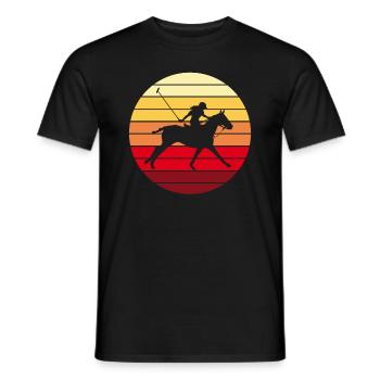 Polo Sport Reiterin Retro Vintage Geschenk - Männer T-Shirt - Schwarz - Vorne - AI Model Male 178 light (178cm)