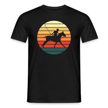 Polo Sport Reiter Reitsport Retro Vintage Geschenk - Männer T-Shirt - Schwarz - Vorne - AI Model Male 178 light (178cm)