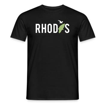 Rhodos Insel Karte Griechenland Urlaub Geschenk - Männer T-Shirt - Schwarz - Vorne - AI Model Male 178 light (178cm)