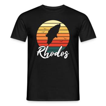 Rhodos Insel Karte Griechenland Retro Geschenk - Männer T-Shirt - Schwarz - Vorne - AI Model Male 178 light (178cm)