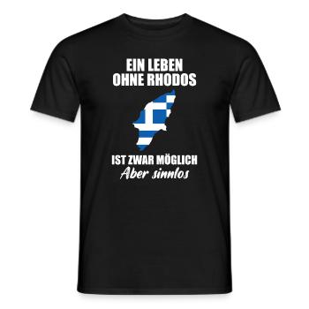 Rhodos Insel Lustiger Spruch Urlaub Geschenk - Männer T-Shirt - Schwarz - Vorne - AI Model Male 178 light (178cm)
