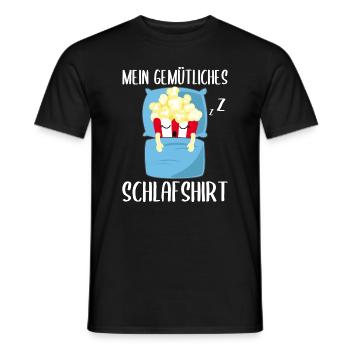 Mein Gemütliches Schlafshirt Schlafendes Popcorn - Männer T-Shirt - Schwarz - Vorne - AI Model Male 178 light (178cm)