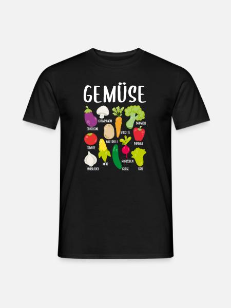 Gemüse Gemüsesorten Mit Namen Garten Geschenk - Männer T-Shirt - Schwarz