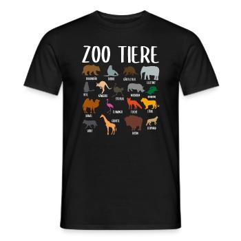 Zoo Tiere Sammlung Mit Namen Zootiere Geschenk - Männer T-Shirt - Schwarz - Vorne - AI Model Male 178 light (178cm)
