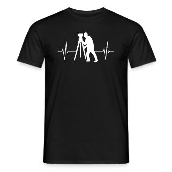 Surveyor Surveyor ECG Line Gift - Men's T-Shirt - black - Front - AI Model Male 178 light (178cm)