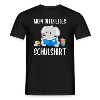Elefant Schulshirt Schulbeginn Schule Geschenk - Männer T-Shirt - Schwarz - Vorne - AI Model Male 178 light (178cm)