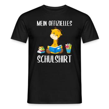 Giraffe Schulshirt Schulbeginn Schule Geschenk - Männer T-Shirt - Schwarz - Vorne - AI Model Male 178 light (178cm)