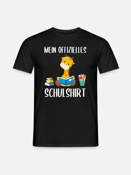 Giraffe Schulshirt Schulbeginn Schule Geschenk - Männer T-Shirt - Schwarz