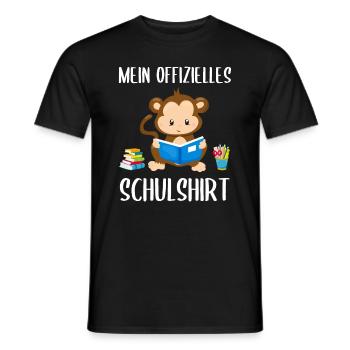 Affe Schulshirt Schulbeginn Schule Geschenk - Männer T-Shirt - Schwarz - Vorne - AI Model Male 178 light (178cm)