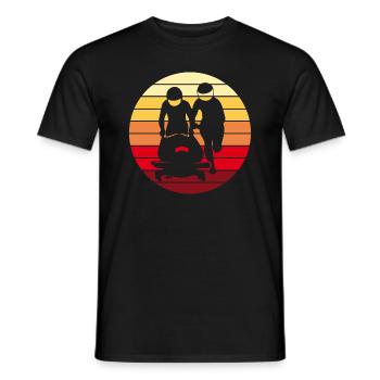 Bobfahrer Bobfahren Bobsport Retro Geschenk - Männer T-Shirt - Schwarz - Vorne - AI Model Male 178 light (178cm)