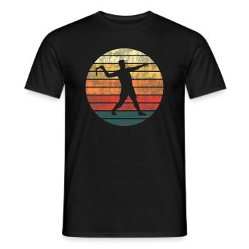 Bumerang Werfen Bumerang Werfer Retro Geschenk - Männer T-Shirt - Schwarz - Vorne - AI Model Male 178 light (178cm)
