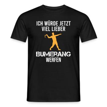 Bumerang Werfen Bumerang Werfer Spruch Geschenk - Männer T-Shirt - Schwarz - Vorne - AI Model Male 178 light (178cm)