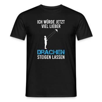Drachenfliegen Drachensteigen Spruch Geschenk - Männer T-Shirt - Schwarz - Vorne - AI Model Male 178 light (178cm)