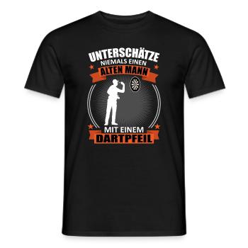 Darts Alter Mann Spruch Dartspieler Fans Geschenk - Männer T-Shirt - Schwarz - Vorne - AI Model Male 178 light (178cm)