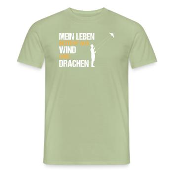 Drachenfliegen Spruch Drachensteigen Geschenk - Männer T-Shirt - Sage - Vorne - AI Model Male 178 light (178cm)