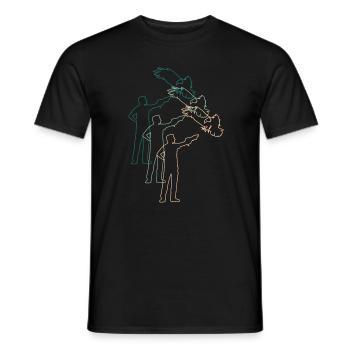 Falkner Mit Greifvogel Falknerei Retro Geschenk - Männer T-Shirt - Schwarz - Vorne - AI Model Male 178 light (178cm)