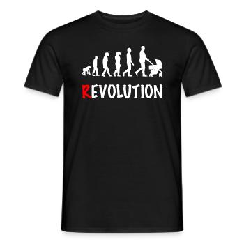 Revolution Papa Kinderwagen Geburt - Männer T-Shirt - Schwarz - Vorne - AI Model Male 178 light (178cm)