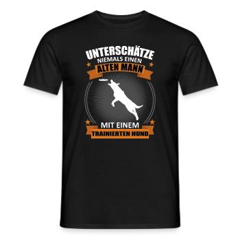 Hundetraining Alter Mann Mit Hund Spruch Geschenk - Männer T-Shirt - Schwarz - Vorne - AI Model Male 178 light (178cm)