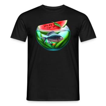 Aquarium de pastèques avec des poissons - T-shirt homme - noir - Devant - AI Model Male 178 light (178cm)