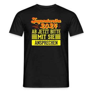 Jugendweihe 2024 Ab Jetzt Bitte Mit Sie Ansprechen - Männer T-Shirt - Schwarz - Vorne - AI Model Male 178 light (178cm)