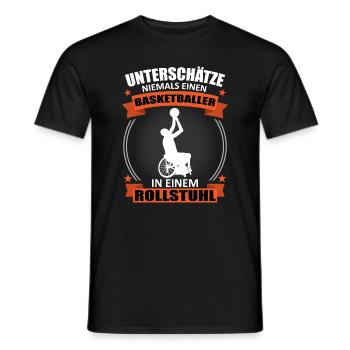 Rollstuhl Basketball Spieler Cooler Spruch - Männer T-Shirt - Schwarz - Vorne - AI Model Male 178 light (178cm)