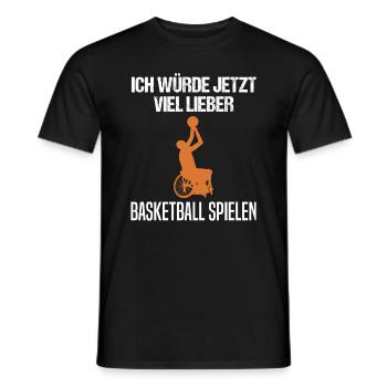 Rollstuhl Basketball Spieler Lustiger Spruch - Männer T-Shirt - Schwarz - Vorne - AI Model Male 178 light (178cm)