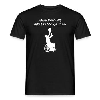 Rollstuhl Basketball Spieler Lustiger Spruch - Männer T-Shirt - Schwarz - Vorne - AI Model Male 178 light (178cm)