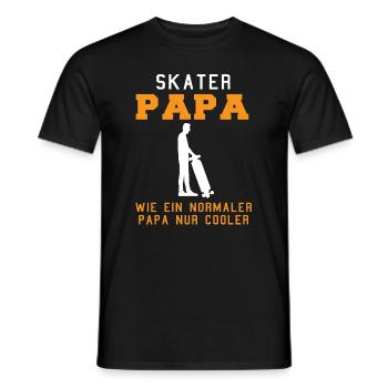 Skater Papa Spruch Skateboard Skaten Geschenk - Männer T-Shirt - Schwarz - Vorne - AI Model Male 178 light (178cm)