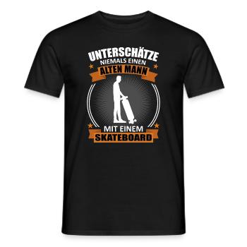 Skater Alter Mann Spruch Skaten Geschenk - Männer T-Shirt - Schwarz - Vorne - AI Model Male 178 light (178cm)
