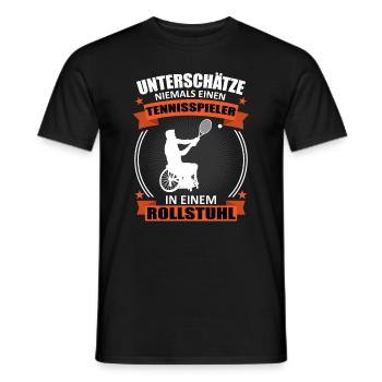 Rollstuhltennis Rollstuhl Tennis Cooler Spruch - Männer T-Shirt - Schwarz - Vorne - AI Model Male 178 light (178cm)