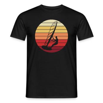Windsurfen Wassersport Surfbrett Surfer Retro - Männer T-Shirt - Schwarz - Vorne - AI Model Male 178 light (178cm)
