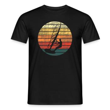 Windsurfen Wassersport Surfbrett Surfer Retro - Männer T-Shirt - Schwarz - Vorne - AI Model Male 178 light (178cm)