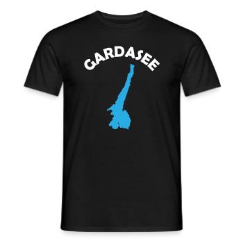 Aesthetic Lake Garda Italy Lover Gift - Men's T-Shirt - black - Front - AI Model Male 178 light (178cm)
