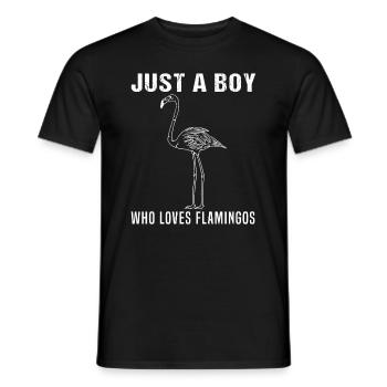 Boy & Flamingo Love Unique Gift - Men's T-Shirt - black - Front - AI Model Male 178 light (178cm)