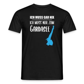 Gardasee-Pflicht – Der Rest ist Optional - Männer T-Shirt - Schwarz - Vorne - AI Model Male 178 light (178cm)