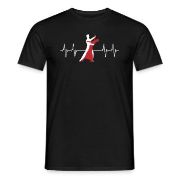 Heart Pulse Dancing Couple Living Love Gift - T-shirt homme - noir - Devant - AI Model Male 178 light (178cm)