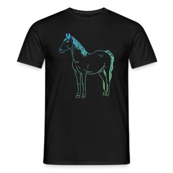 Minimalistisches Pferde Design Geschenk - Männer T-Shirt - Schwarz - Vorne - AI Model Male 178 light (178cm)