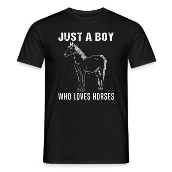 Nur ein Junge - Der Pferde liebt - Männer T-Shirt - Schwarz - Vorne - AI Model Male 178 light (178cm)