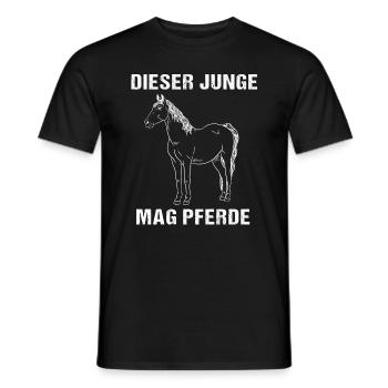 This boy has a penchant for horses - Men's T-Shirt - black - Front - AI Model Male 178 light (178cm)