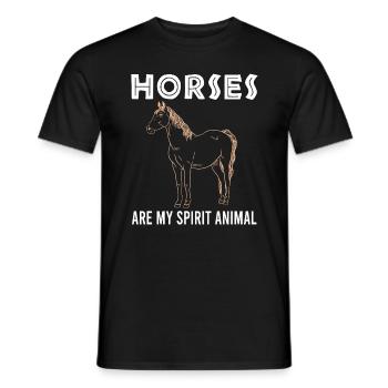 Pferde als mein Spirit Animal - Männer T-Shirt - Schwarz - Vorne - AI Model Male 178 light (178cm)