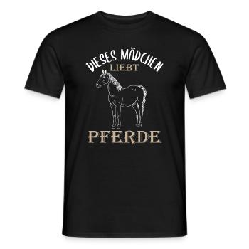 Liebe zu Pferden - Mädchen Edition - Männer T-Shirt - Schwarz - Vorne - AI Model Male 178 light (178cm)