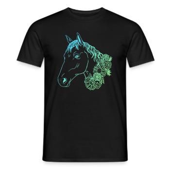 Majestic Horse - Le cœur d’un cavalier - T-shirt homme - noir - Devant - AI Model Male 178 light (178cm)