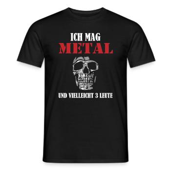 Totenkopf Metal Liebhaber Einsiedler Geschenk - Männer T-Shirt - Schwarz - Vorne - AI Model Male 178 light (178cm)