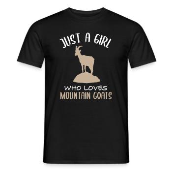 A girl and her mountain goats - Men's T-Shirt - black - Front - AI Model Male 178 light (178cm)