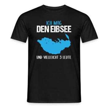 Eibsee und 3 Freunde - Ein Ort, wenige Menschen - Männer T-Shirt - Schwarz - Vorne - AI Model Male 178 light (178cm)